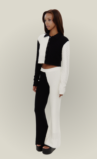 2 Tone Crochet Knit Cardigan