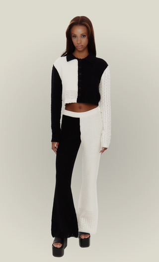 2 Tone Crochet Knit Trousers