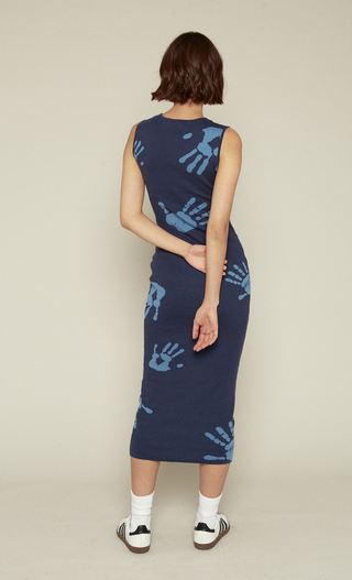 Handprint Intarsia Midi Dress