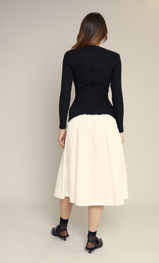 Drop Waist Contrast Dress