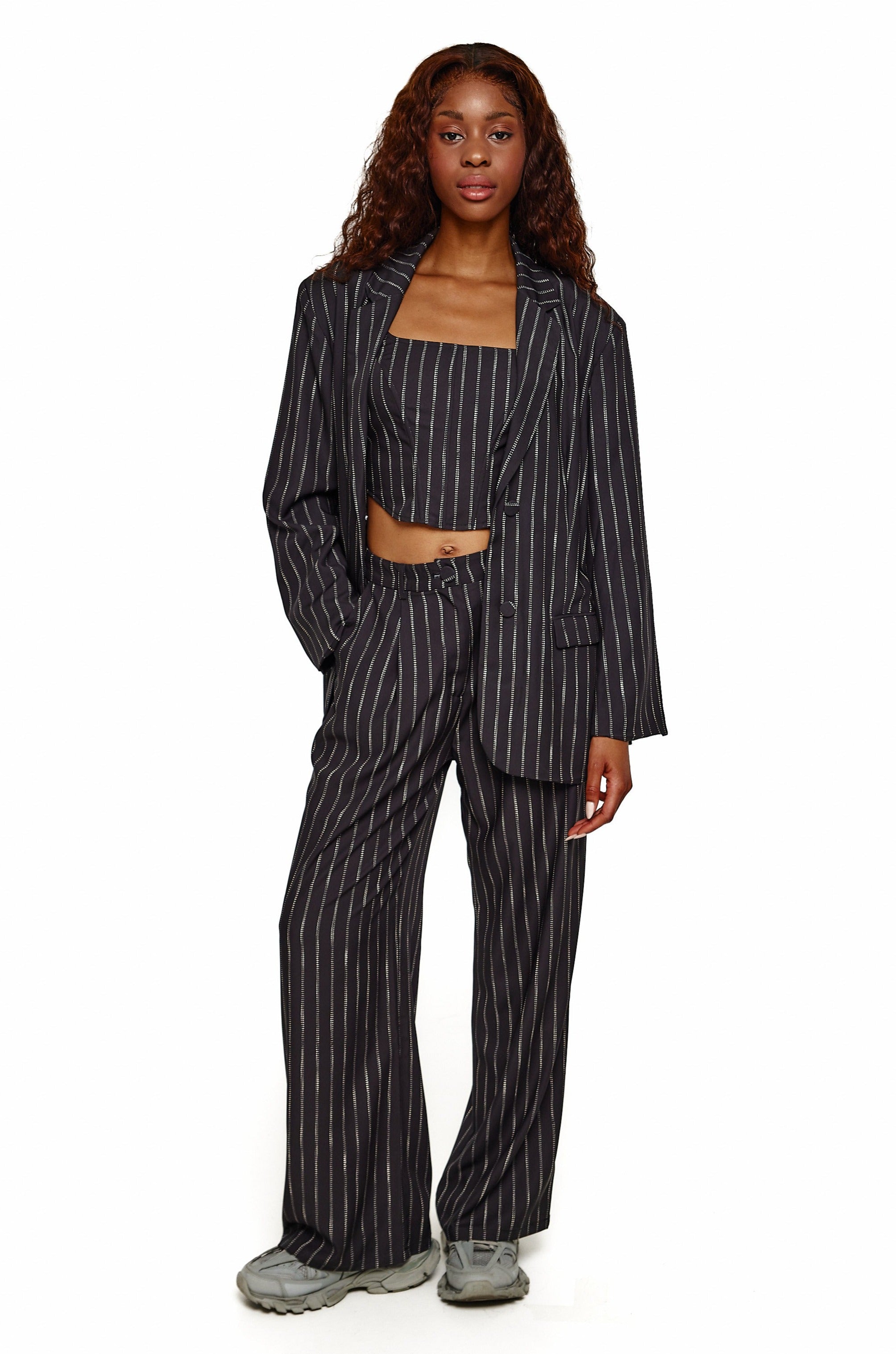 Oversized 2024 pinstripe blazer